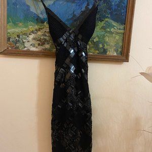 Black cocktail dress with sequence